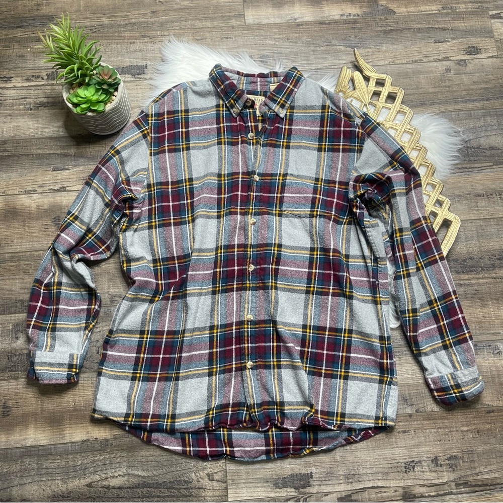 Red Head Brand Co Plaid Button Down Shirt Shacket Fannel